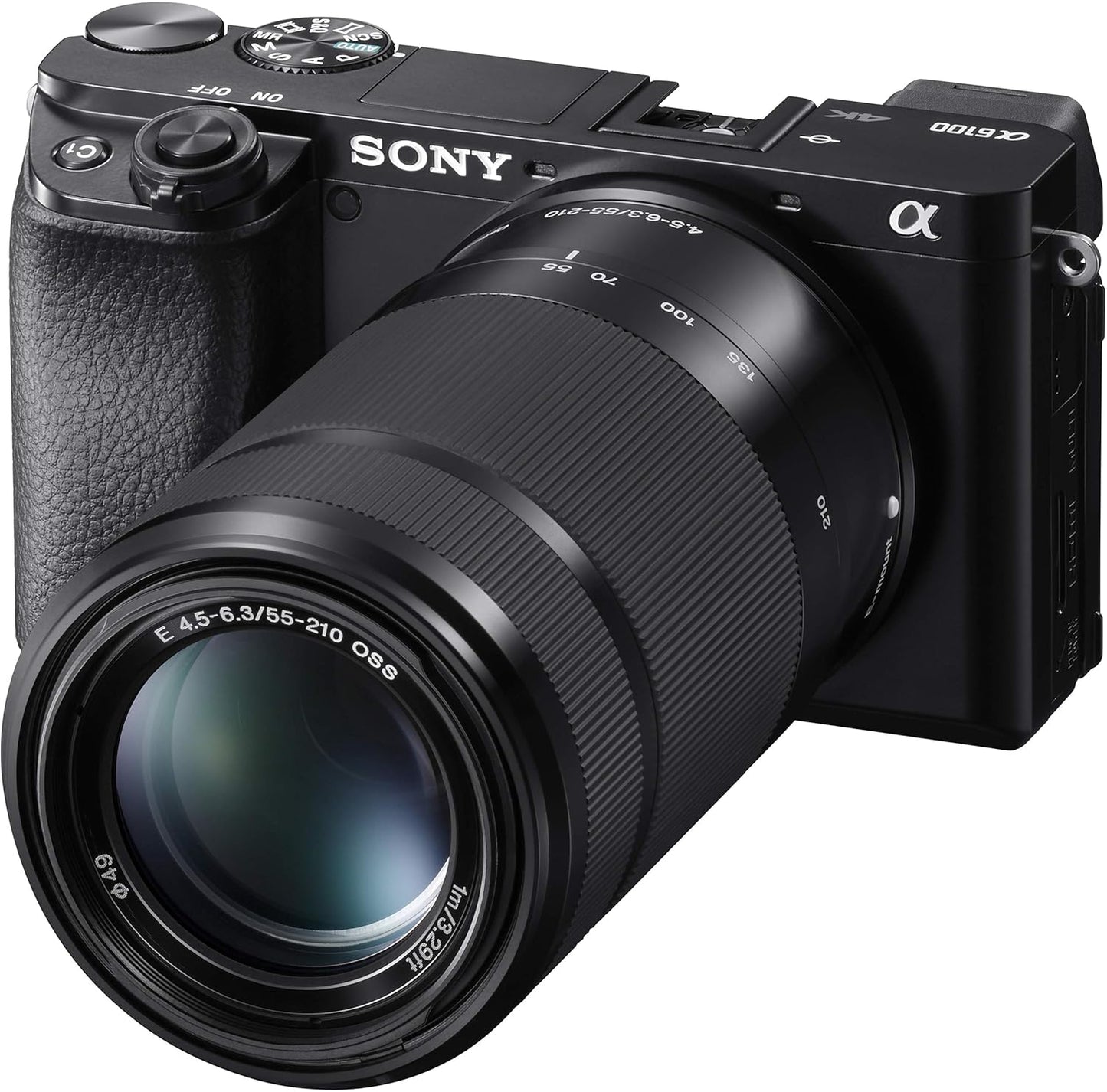 Sony New Alpha ILCE-6100X (Previously ILCE-6100Y) with Upgraded SELP1650 (Ver 2) Power Zoom Lens + SEL55210 Lens | 24.2 MP | APS-C Sensor | Fast Auto Focus | Tiltable LCD – Black
