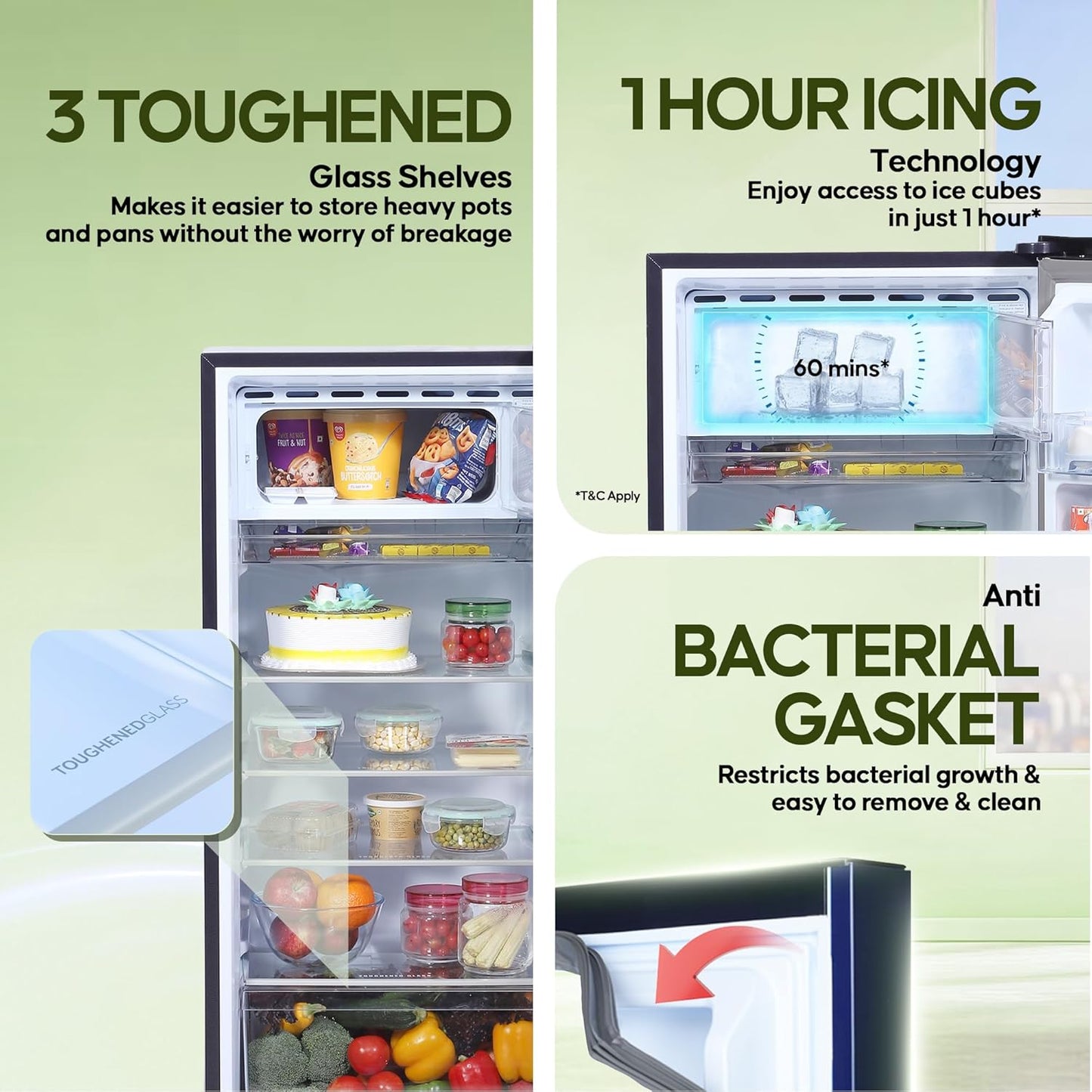 Haier 190 L, 4 Star, Direct-Cool Single Door Refrigerator (HED-204MDB, Marine Dahelia, Base Stand Drawer)