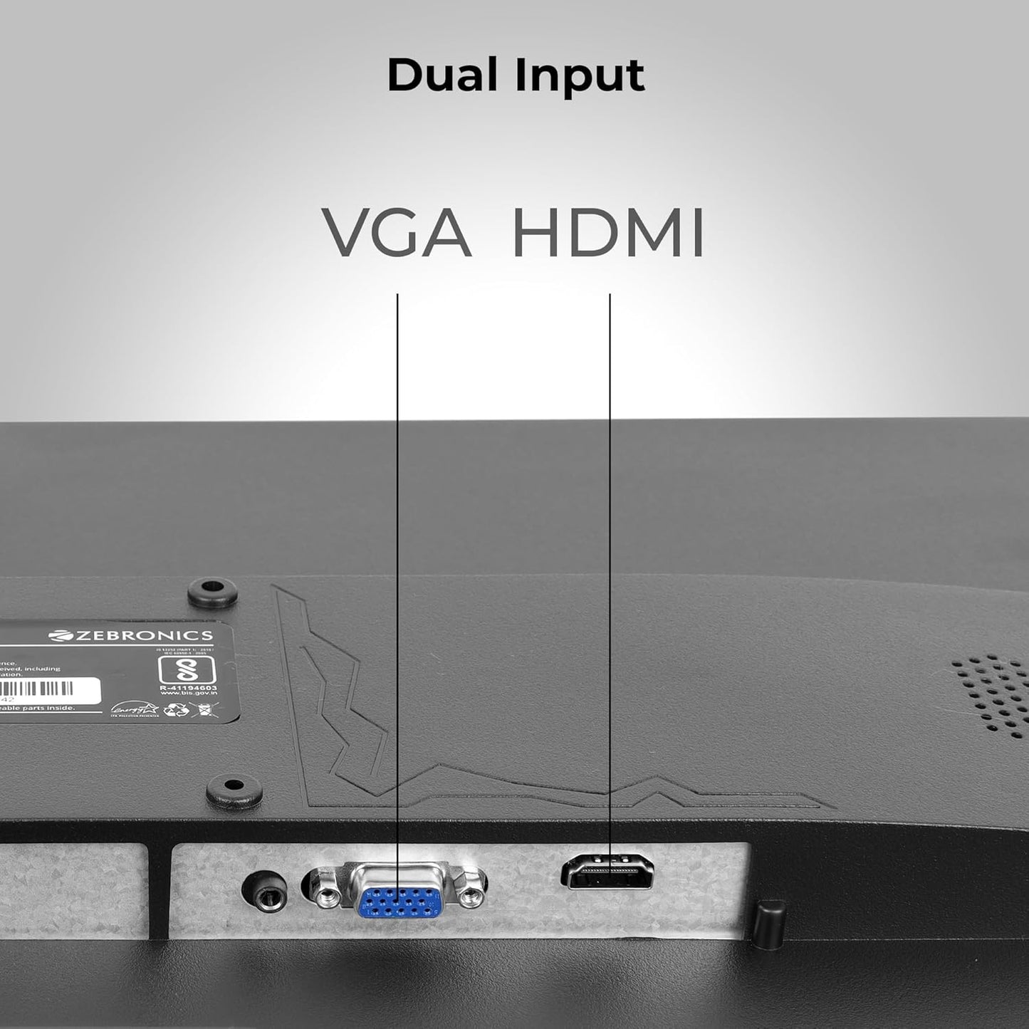 Zebronics EA122 LED Monitor with HD+ 1680x1050, 2000000:1 Contrast Ratio (Dynamic), 250cd/m² Brightness (max), Wall Mountable, Dual Input HDMI & VGA, 16:10 Aspect Ratio, 16.7M Colors