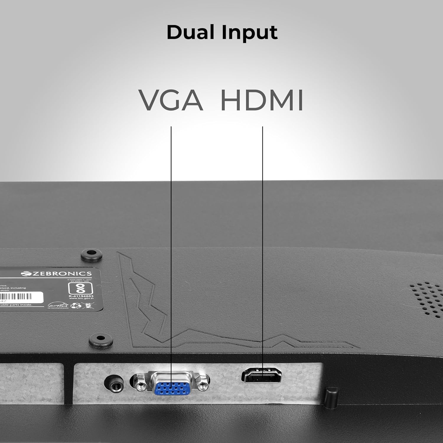 Zebronics EA122 LED Monitor with HD+ 1680x1050, 2000000:1 Contrast Ratio (Dynamic), 250cd/m² Brightness (max), Wall Mountable, Dual Input HDMI & VGA, 16:10 Aspect Ratio, 16.7M Colors