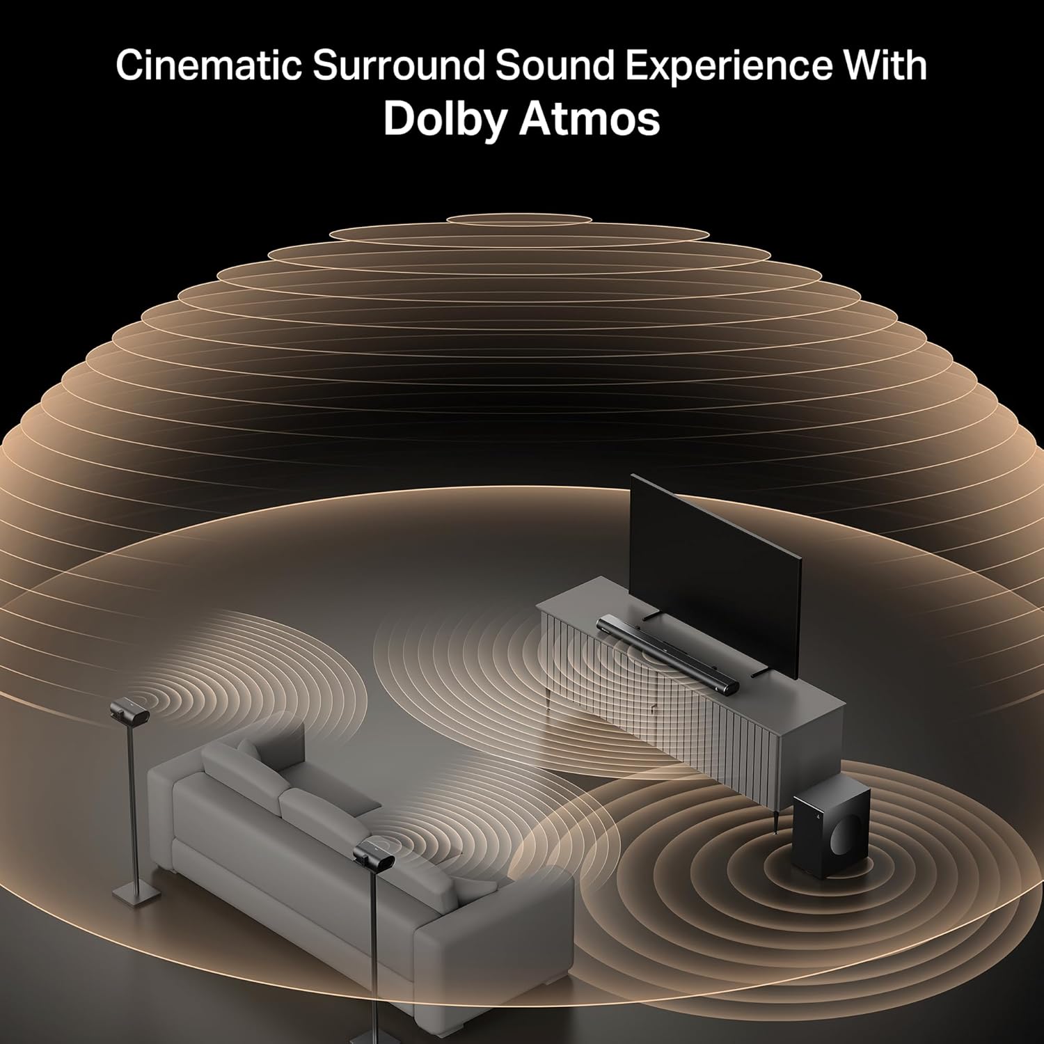 boAt Aavante Prime 5.1 5000DA (2025 Launch), Dolby Atmos, 500W, 5.1CH w/Wired Subwoofer & Wired Satellites, Multi Compatibility, Bluetooth Sound bar, Home Theatre Soundbar Speaker(Premium Black)