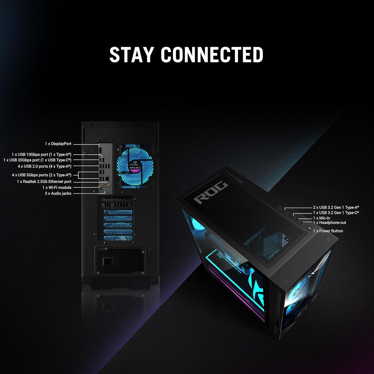 ASUS G700,Intel Core Ultra 9,Gaming Tower(GeForce RTX 5080-16GB/32GB RAM/2TB SSD/Windows 11/M365 Basic (1Year)*/Office Home 2024/with Gaming RGB Keyboard & RGB Mouse(USB)/Black/18Kg)G700TF-09285K047WS