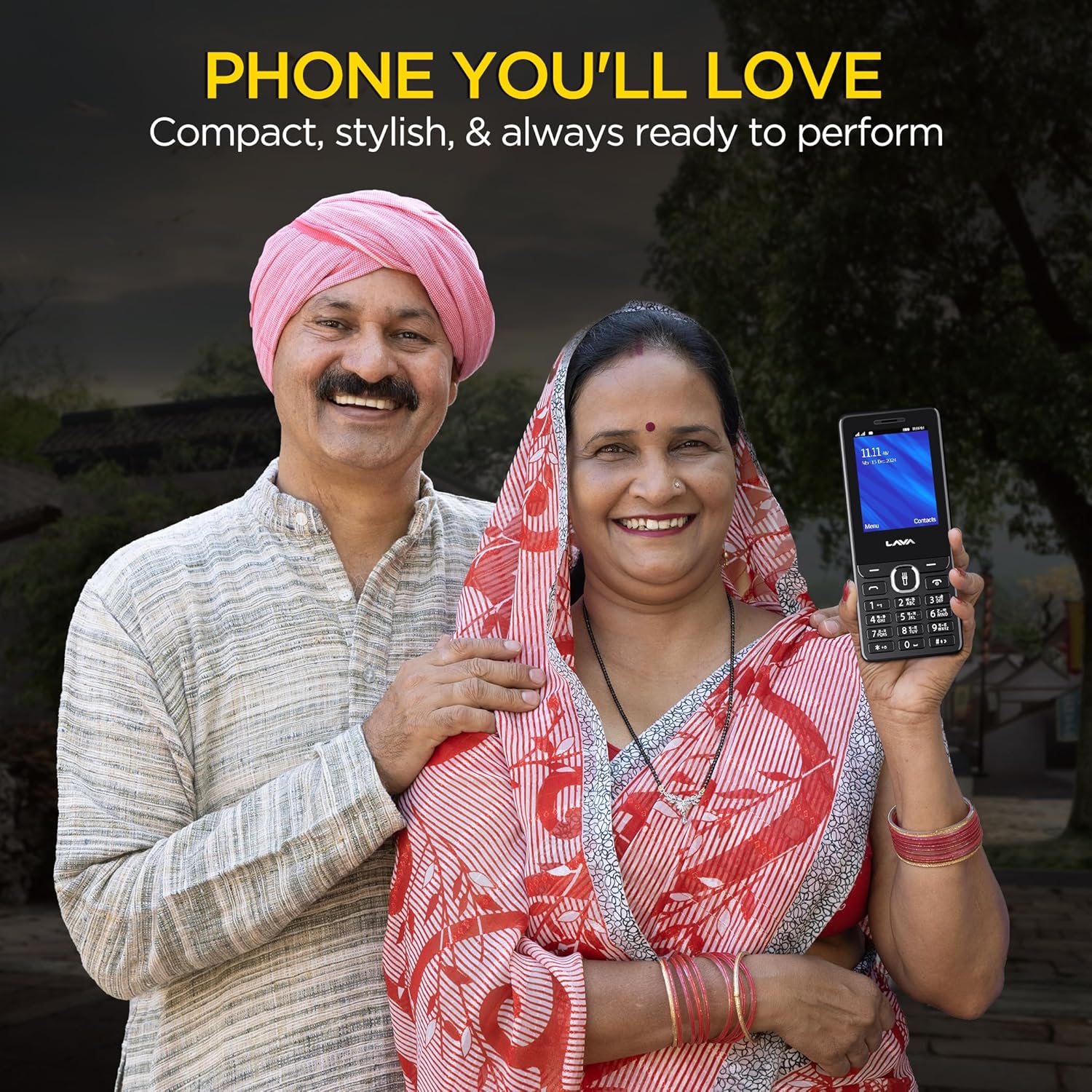 Lava A5 (2025) Dual SIM Keypad Mobile with 2.4'' Big Display | UPI Support, 1200mAh Battery | BOL Feature | Camera | Auto Call Recording | Glass Finish | and 7 Regional Languages - Black