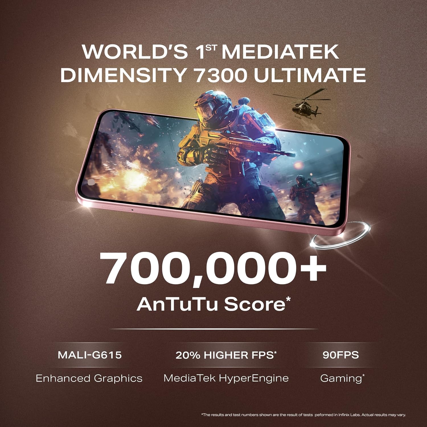 Infinix Note 50x 5G+ (Sunset Spice Pink, 8GB RAM, 128GB Storage) | MediaTek D7300 Ultimate | 90FPS BGMI Gaming | 5500mAH Battery with 45W FastCharge | 650K+ AnTuTu AI