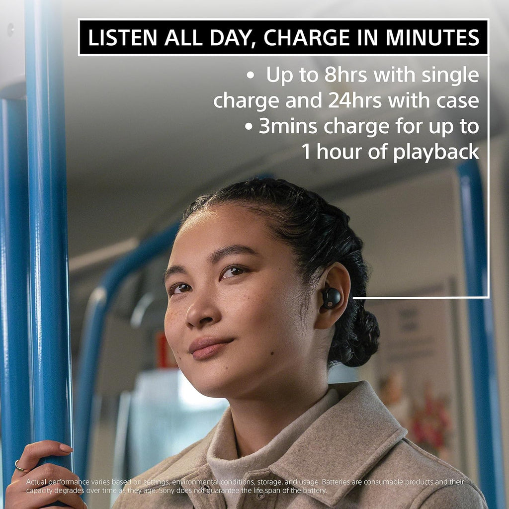 Sony WF-1000XM5 Active Noise Cancelling Wireless Bluetooth in Ear Earbuds with Mic, Up to 36 Hours Battery Life - Black
