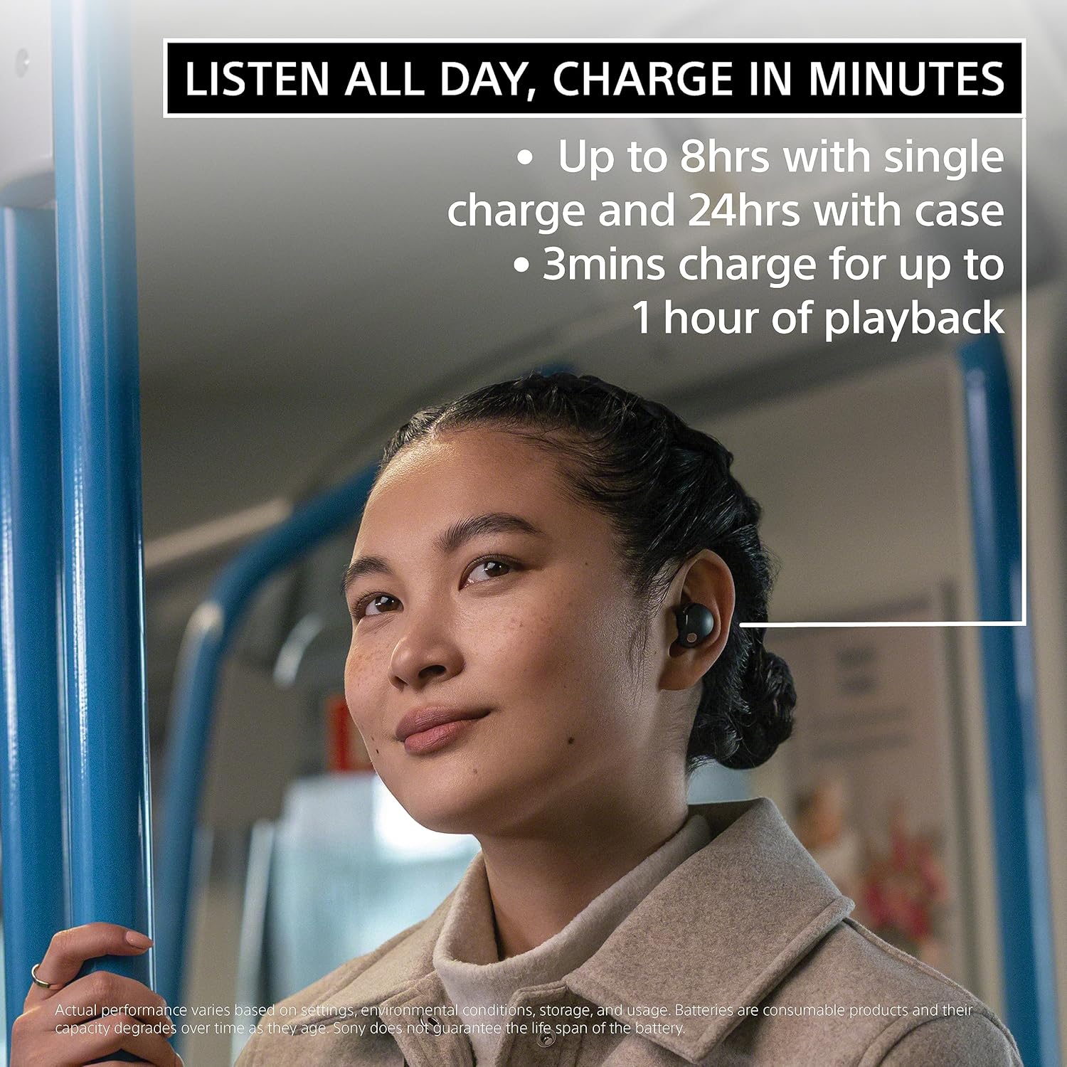 Sony WF-1000XM5 Active Noise Cancelling Wireless Bluetooth in Ear Earbuds with Mic, Up to 36 Hours Battery Life - Black