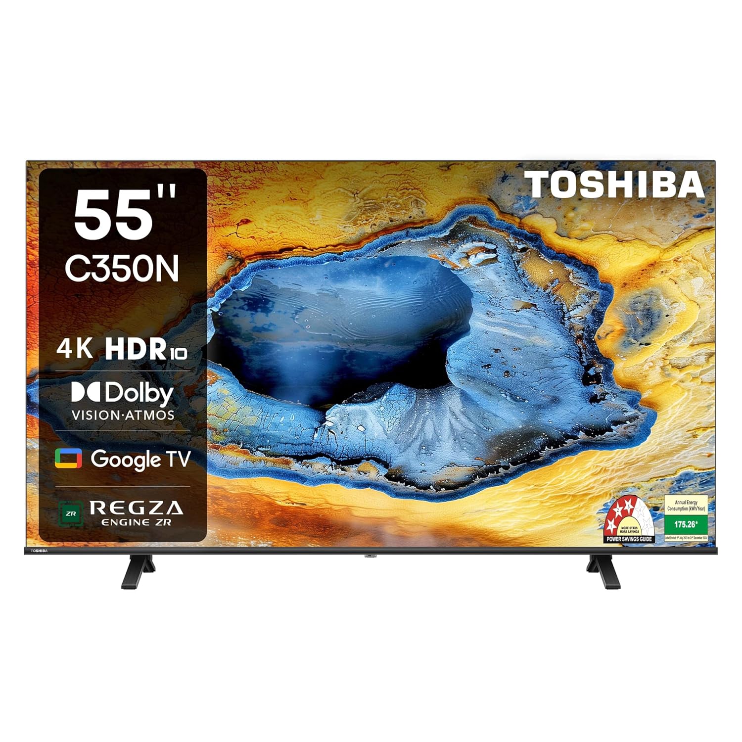 TOSHIBA 139 cm (55 inches) C350NP Series 4K Ultra HD Smart LED Google TV 55C350NP (Black)