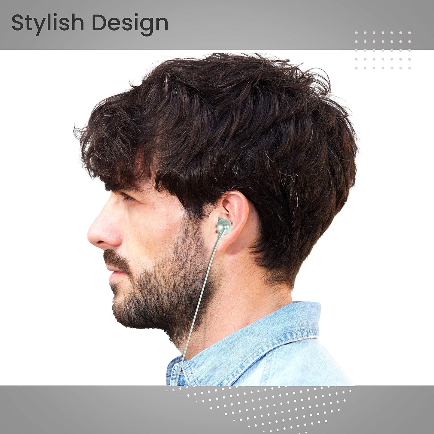 Zebronics Zeb-Buds 10 (Green) In Ear Wired Earphones with Mic, Metallic Design, L Shaped Connector, 13.5mm NdFeb Drivers