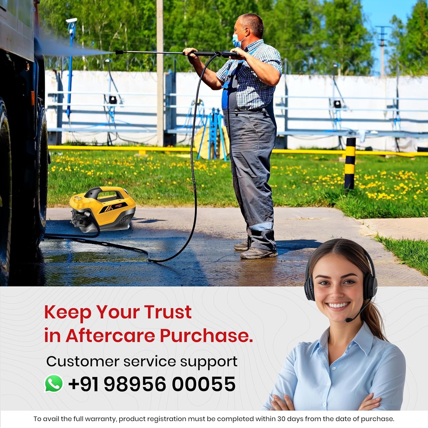 IBELL YO2800 High Pressure Car Washer for Home & Bike Cleaning, 2800W Induction Motor, 240 Bar, 12 L/min Flow, Portable Power Washer with 8M Hose & Spray Gun