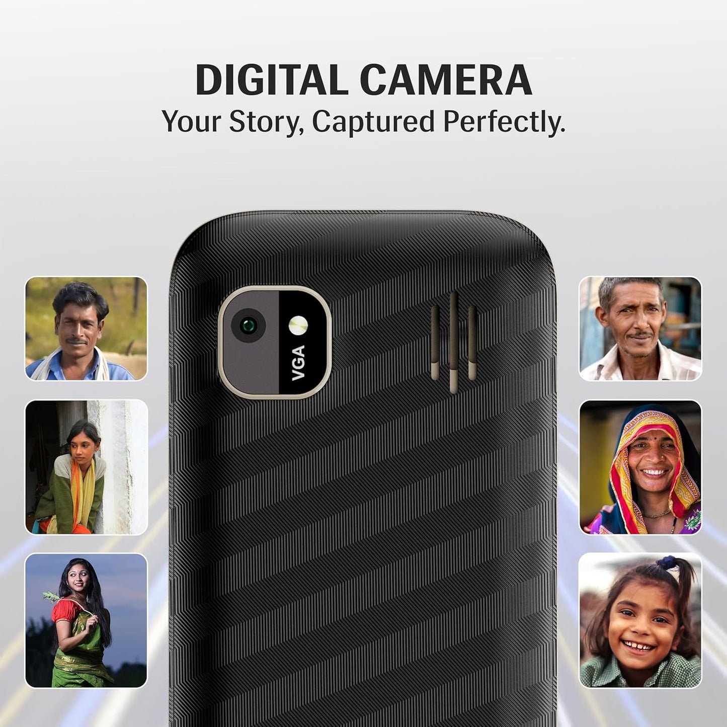 Lava Gem 2025 Dual Sim Keypad Phone (2.8" Display, Camera & Flash) | 2575mAh Smart AI Powerful Battery | Wireless FM & Recording | Stereo Speakers | Call Recording (Black Gold)