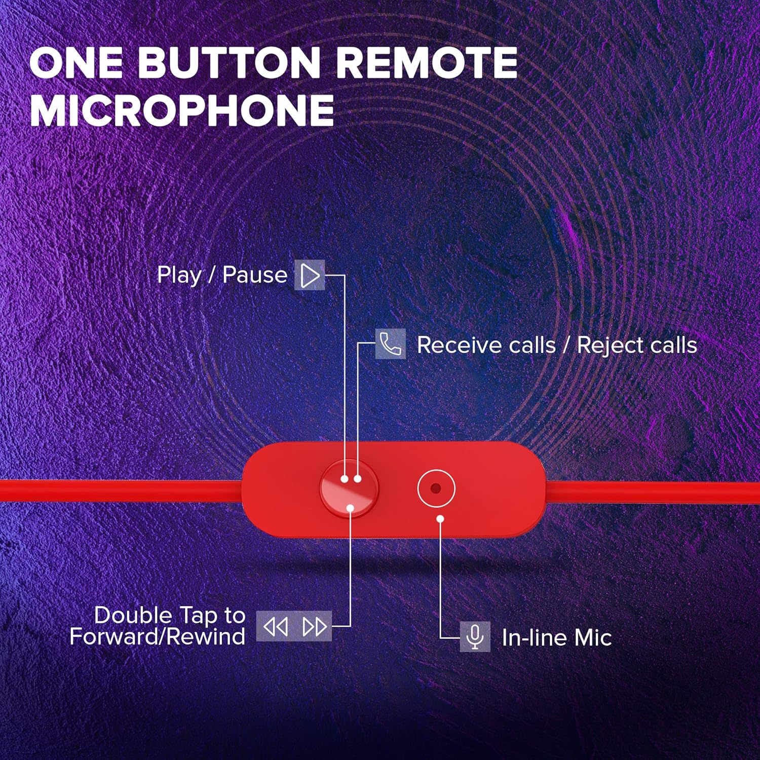 JBL C100SI Wired In Ear Headphones with Mic, JBL Pure Bass Sound, One Button Multi-function Remote, Premium Metallic Finish, Angled Buds for Comfort fit (Red)