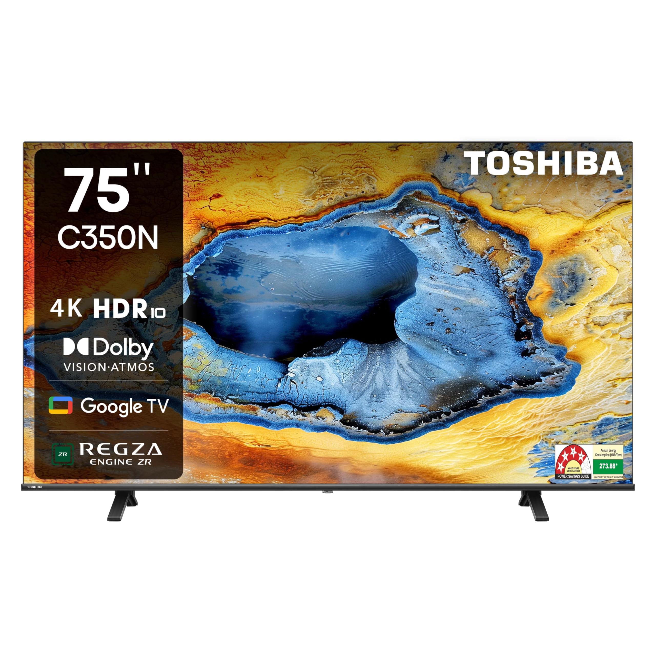 TOSHIBA 139 cm (55 inches) C350NP Series 4K Ultra HD Smart LED Google TV 55C350NP (Black)