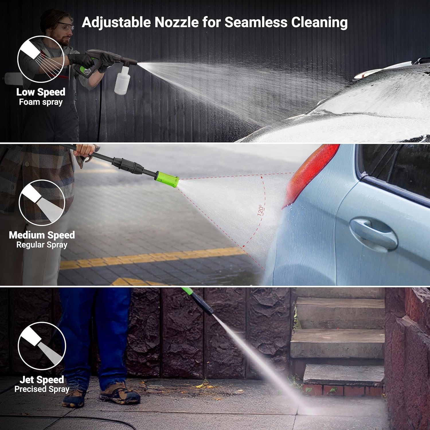 DYLECT Ultra Flow Plus High Pressure Car Washer Pump, 1900 Watts Power Motor, 130 Bars Pressure, 6.5L/Min Flow Rate, 5m Outlet Hose, Upright Design for Bike, Home Cleaning, Includes 11 Accessories