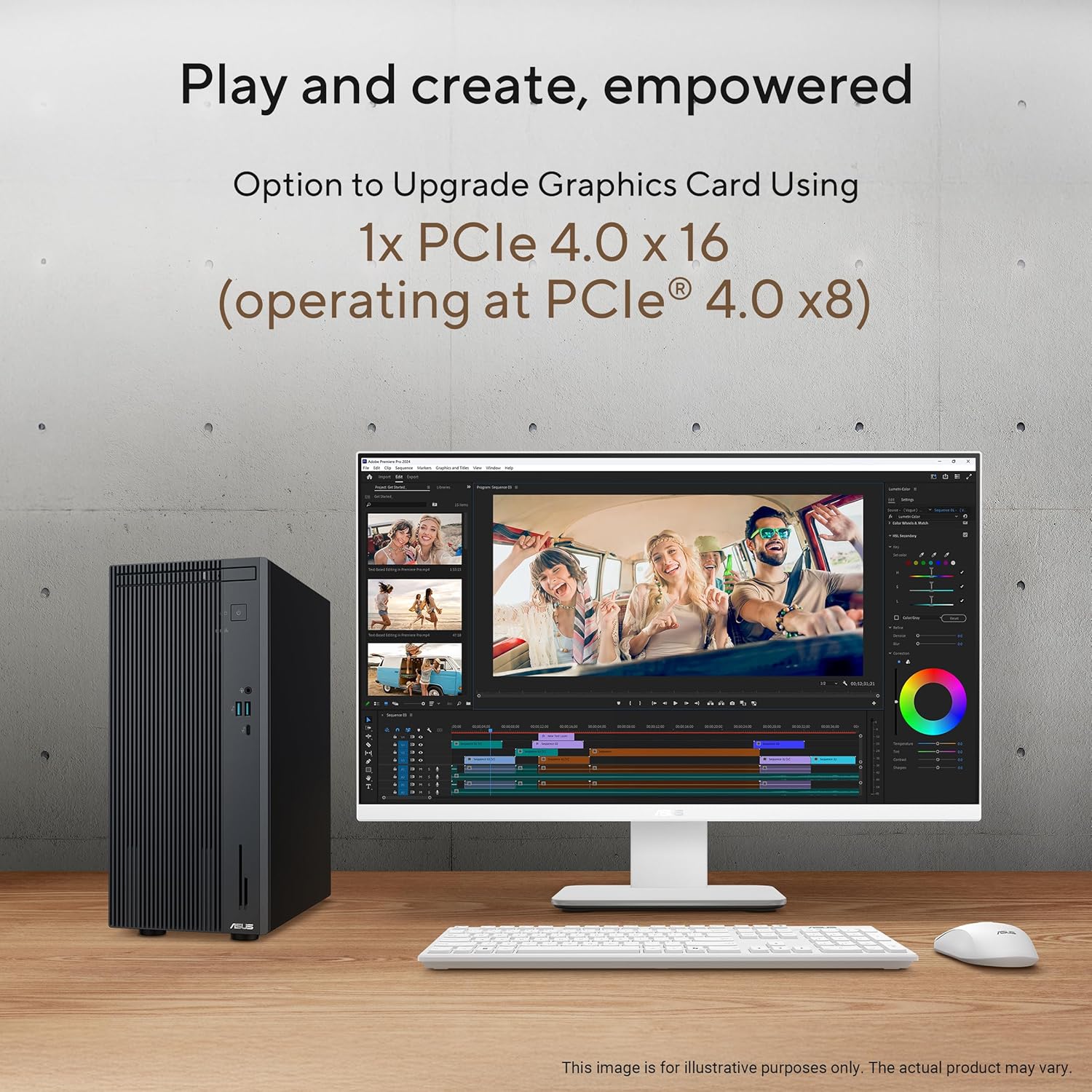 ASUS V500,13th Gen,Intel Core i7 Mini Tower PC(Intel UHD iGPU/8GB RAM/512GB SSD/Windows 11/M365 Basic (1Year)*/Office Home 2024/with Wired Keyboard & Optical Mouse (USB)/Gray/6 Kg) V500MV-13620H006WS